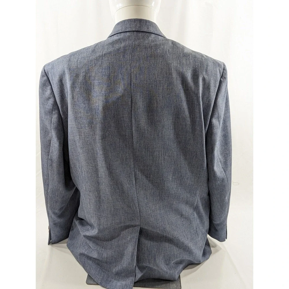 Chaps Ralph‎ Lauren Blazer Sports Suit Jacket Polyester 46R Blue Heathered EUC